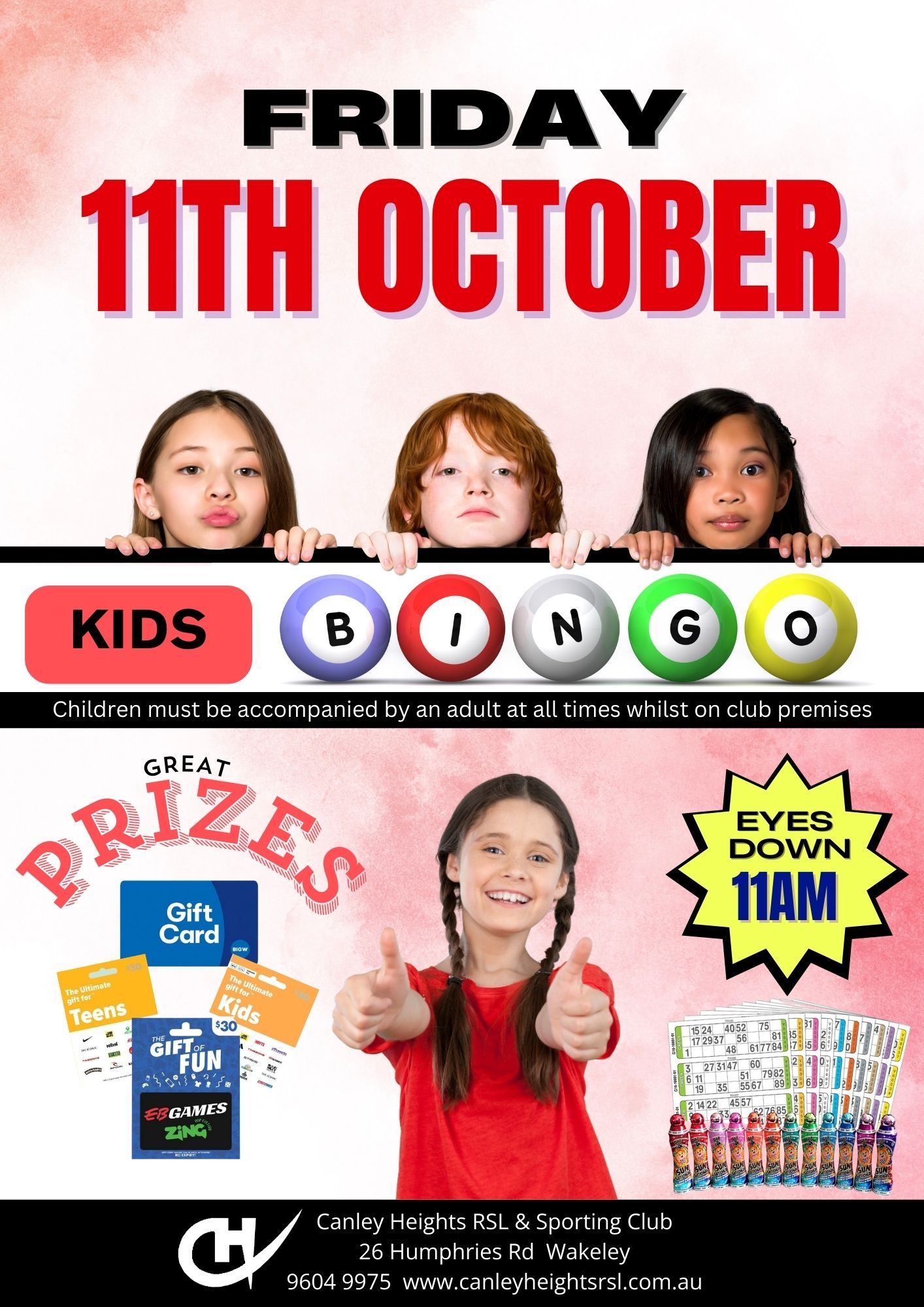 KIDS BINGO - OCTOBER 2024